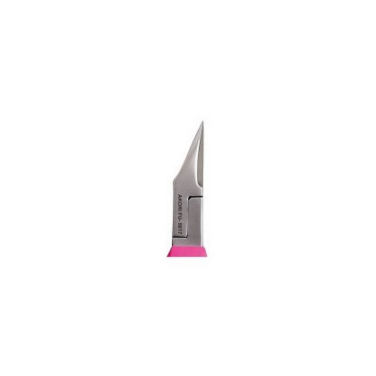 Pince à ongles ergonomique - Fushia - Coupe droite - Mors effilés - 13 cm - Inox - Akori