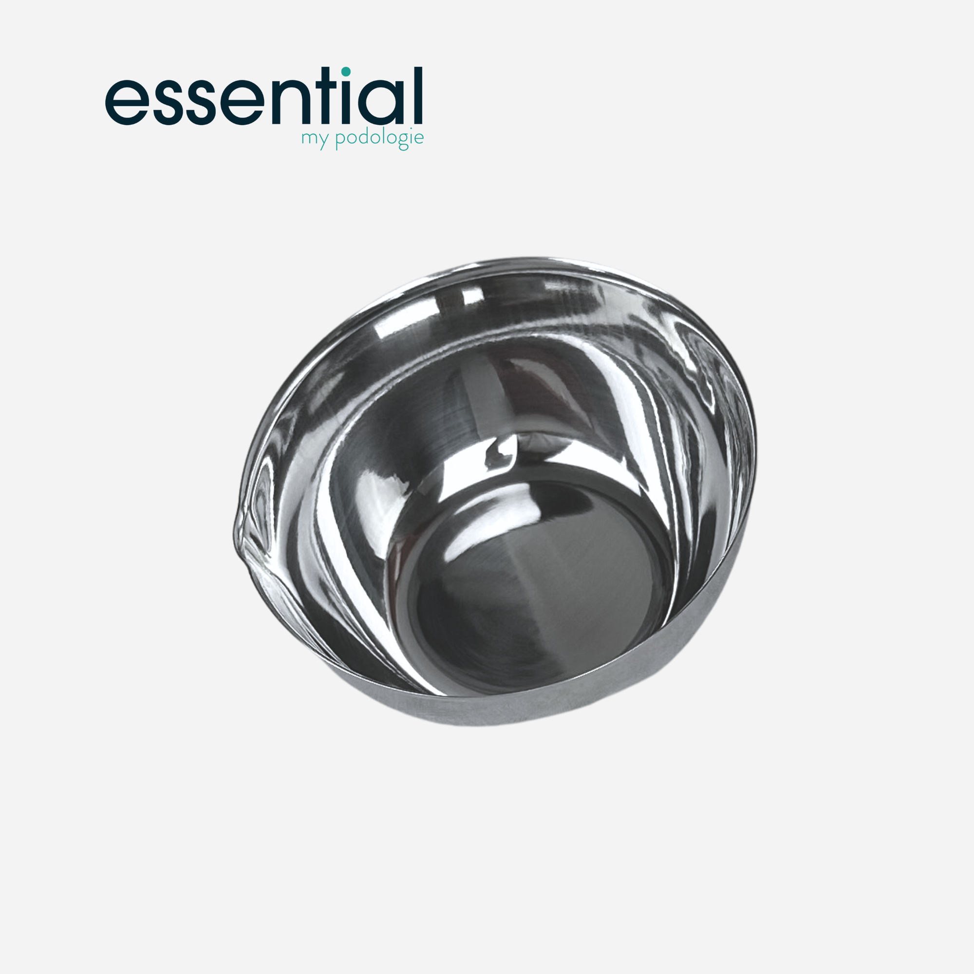 Cupule avec bec et fond plat - Inox - 6 dimensions - Essential by My Podologie Essential